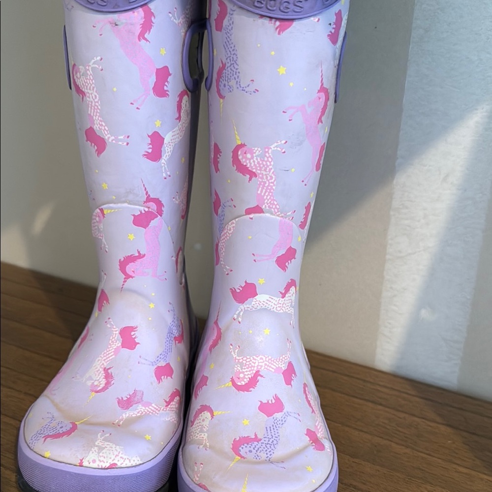 Bogs Rain Boots Unicorns Purple & Pink Padded Little Kids